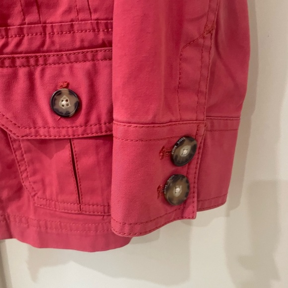Eddie Bauer Red Utility Jacket with Buttons Petite - Picture 6 of 9